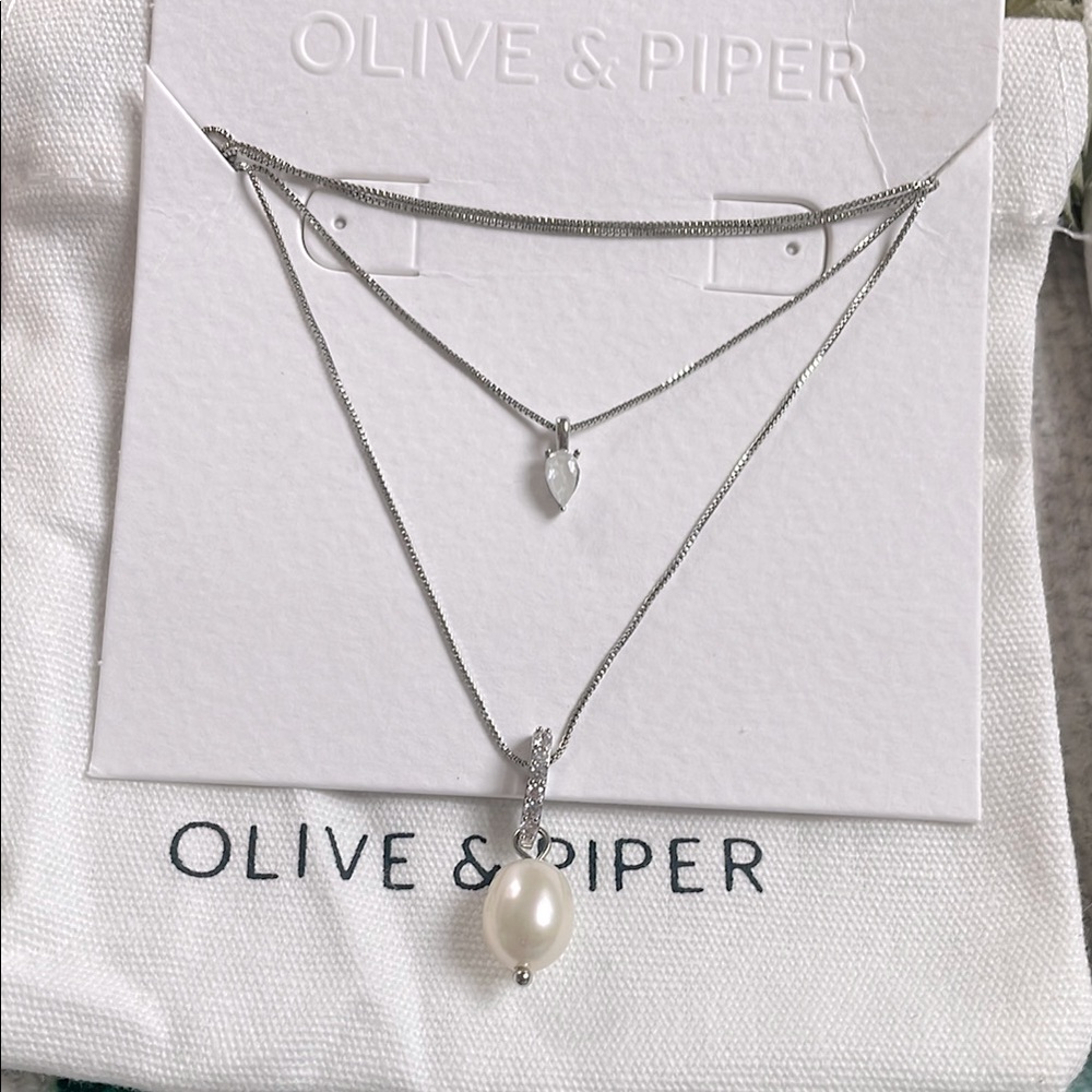 Silver Layered Necklace Set